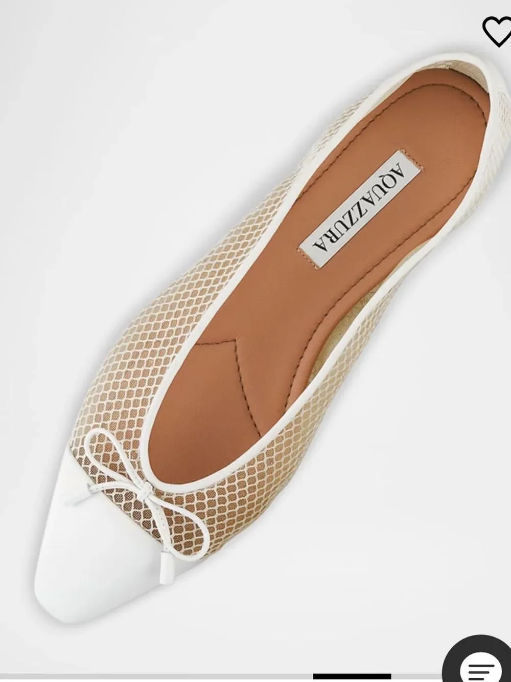 Aquazzura Gioia Mesh Net Cap-Toe Ballerina Flats